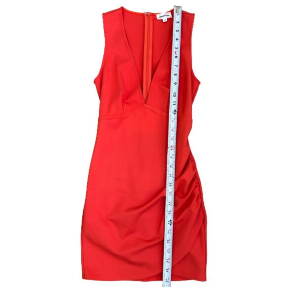 Superdown Skye Vibrant Orange Ruched Wrap Mini Dress REVOLVE Bodycon XS - Picture 10 of 12